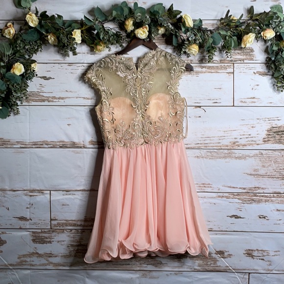 Pink Rhinestone Formal Dress - Picture 2 of 4